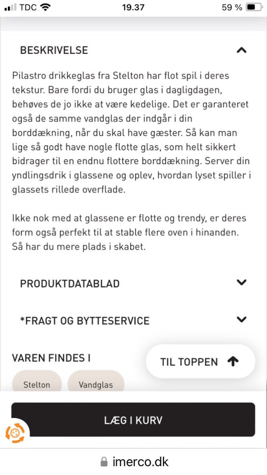 Glas, Drikkeglas, Stelton