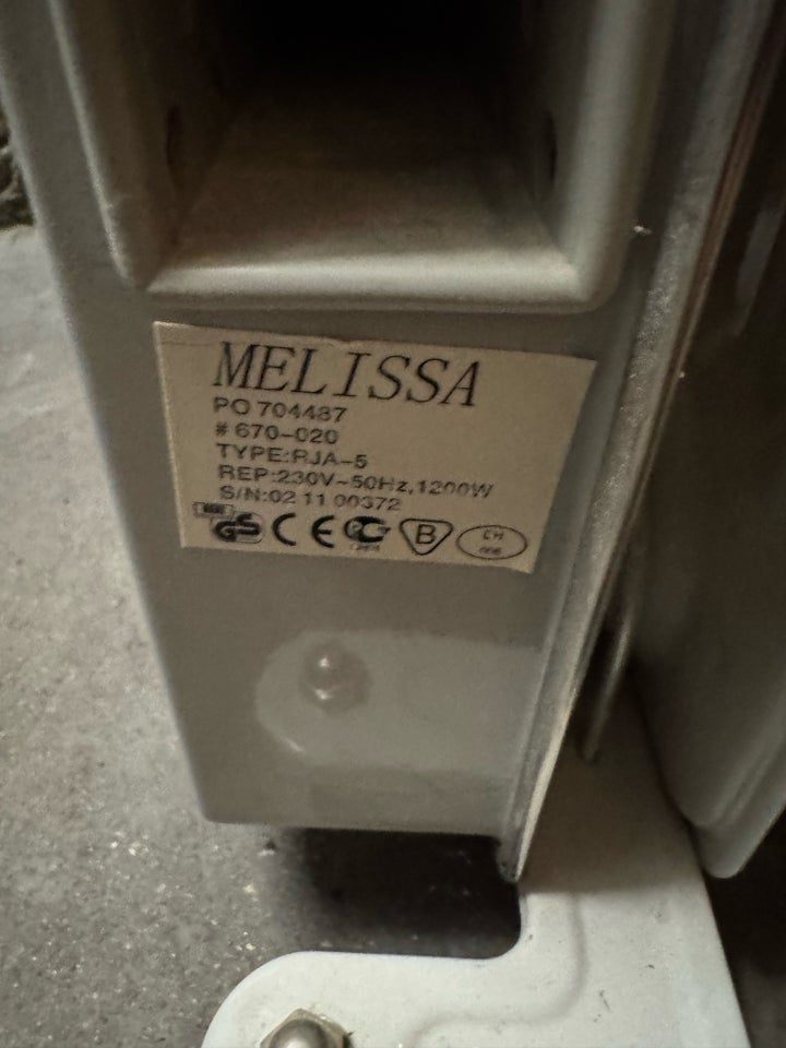 Olieradiator, Melissa