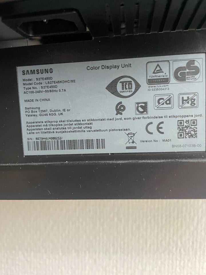 Samsung , fladskærm, S27E450