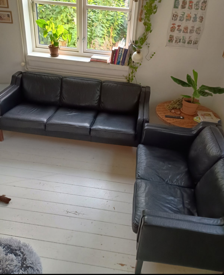 Sofa, læder, 3 pers.