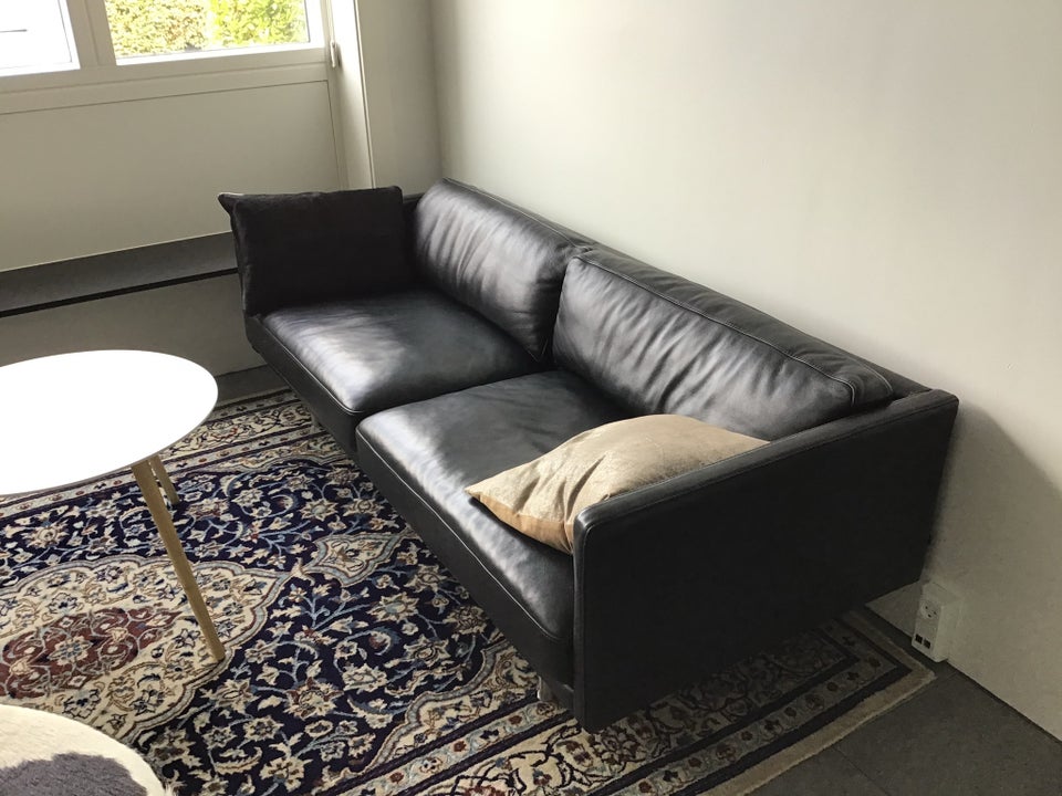 Sofa, læder, anden størrelse