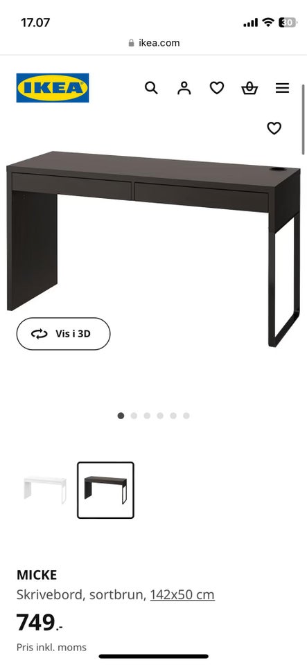 Skrive-/computerbord Ikea b: