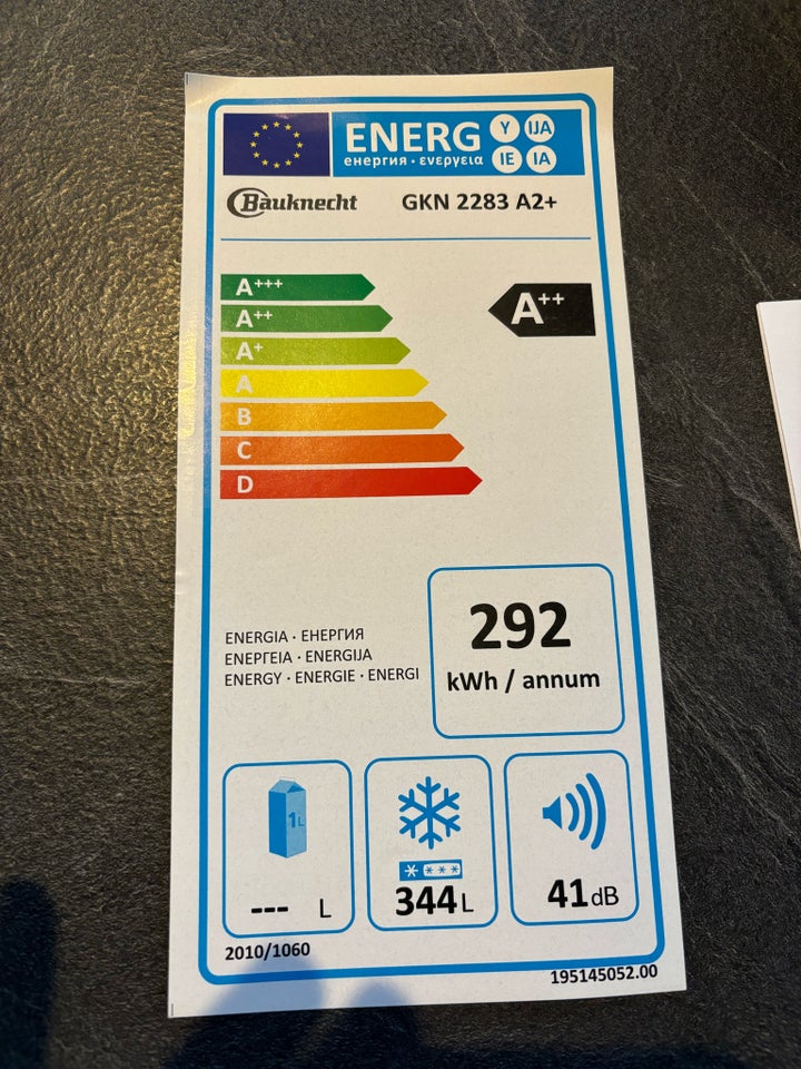 Fryseskab, Bauknecht GKN 2282 A2+,