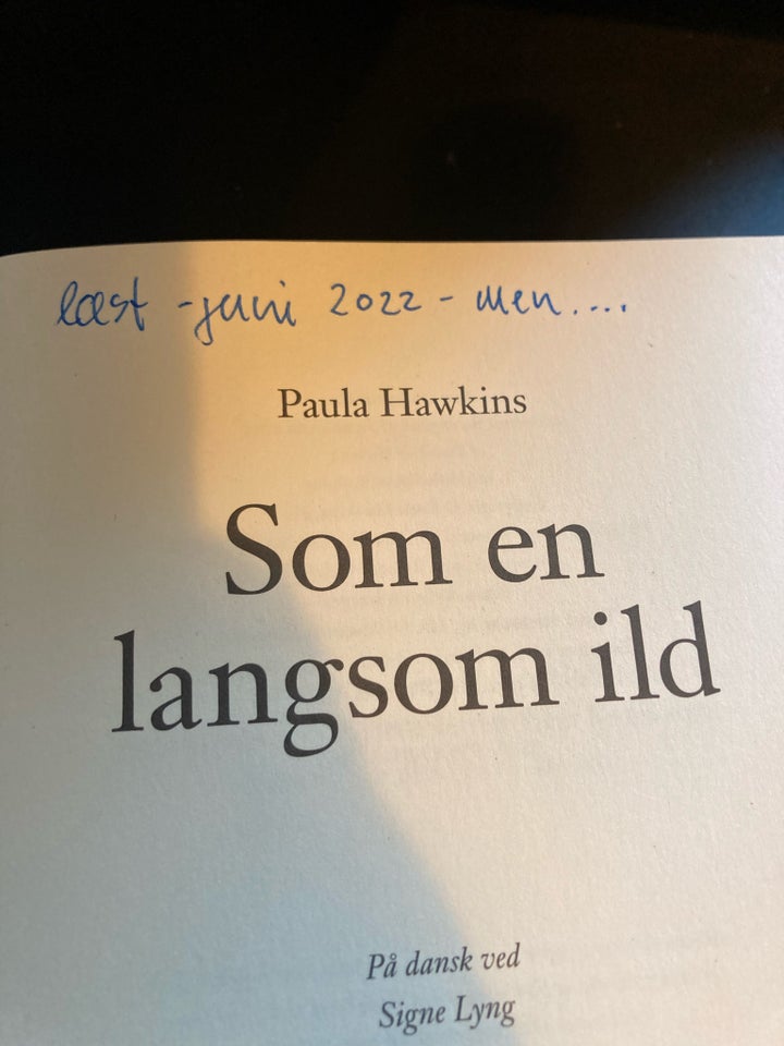 Som en langsom ild, Paula Hawkins ,