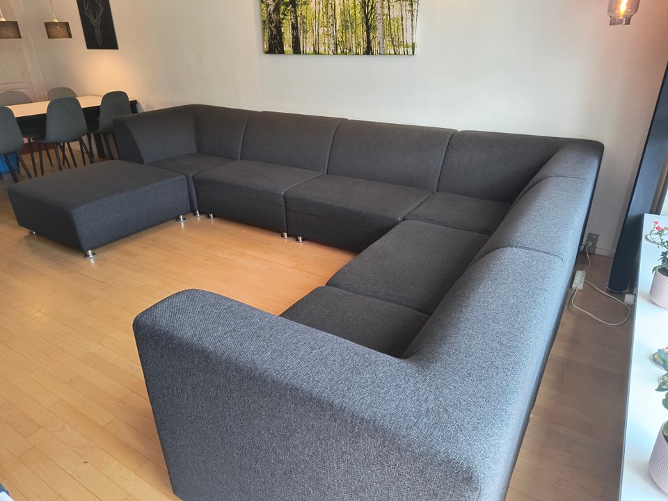 Hjørnesofa, stof, 8 pers.