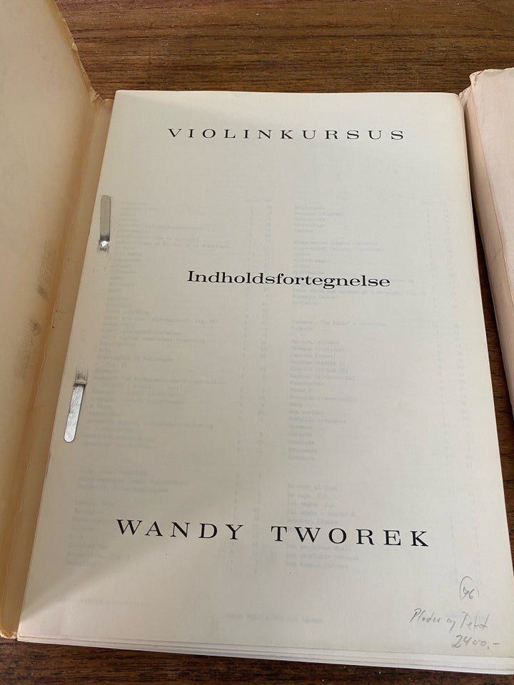 Violinkursus (1966) - noder, Wandy