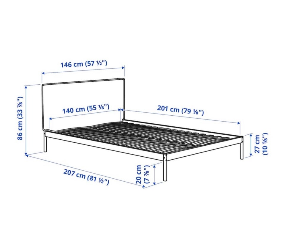 Dobbeltseng, Ikea, b: 140 l: 200