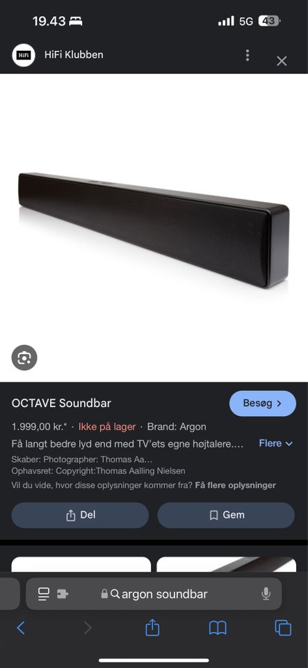 Højttaler, Argon, Octave Soundbar