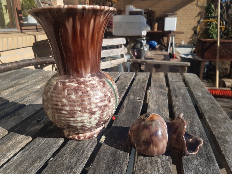 Keramik Stor vase+vægvase