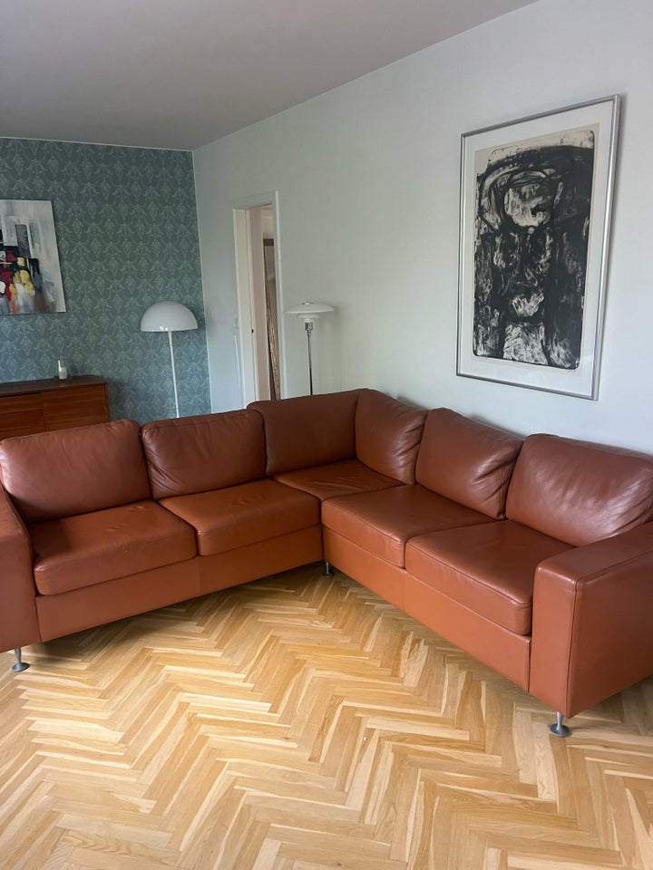 Sofa læder 5 pers