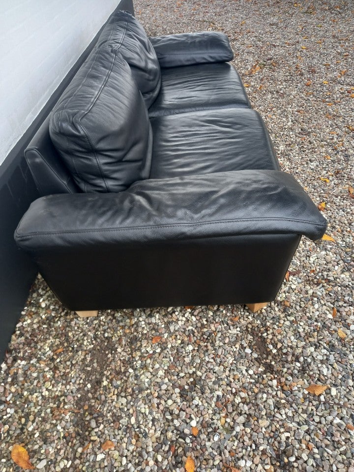 Sofa, læder, 3 pers.