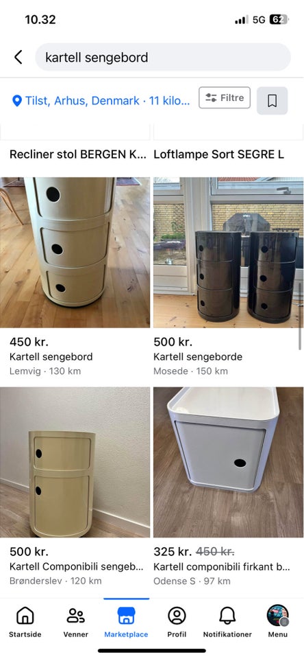 Sengebord, Kartelll