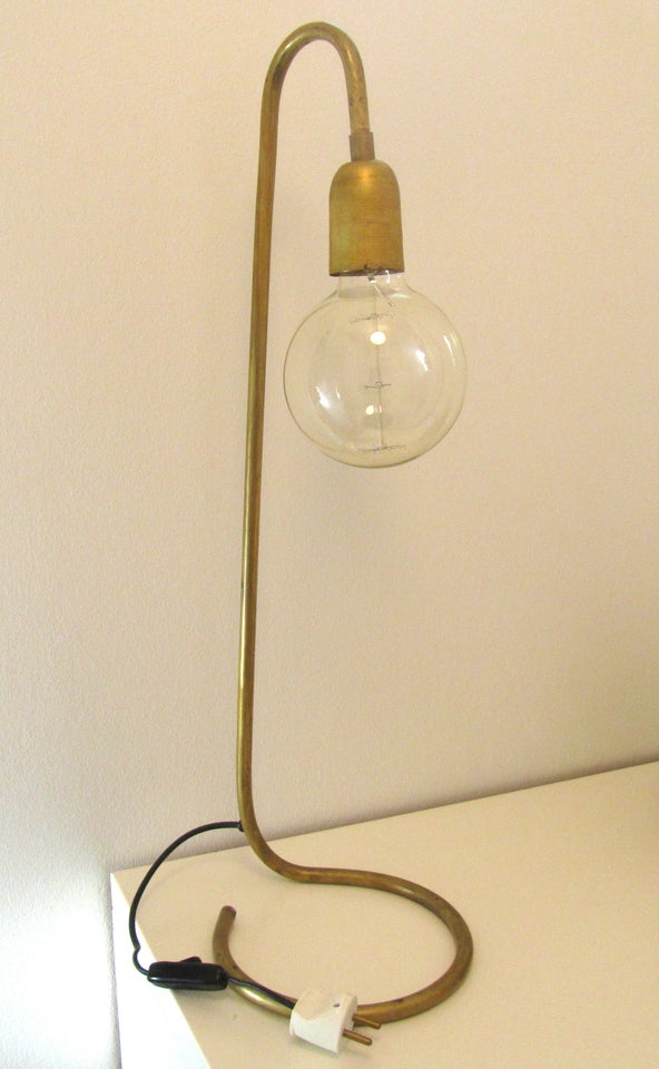Lampe bordlampe i messing med stor