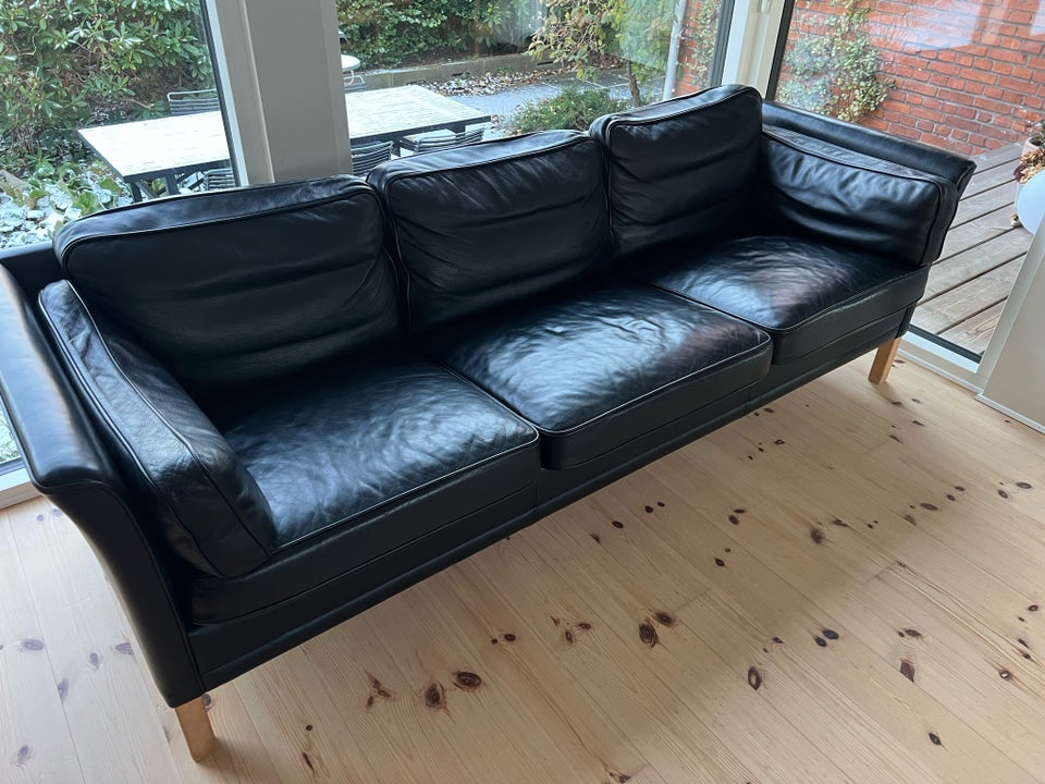 Sofa, læder, 3 pers.