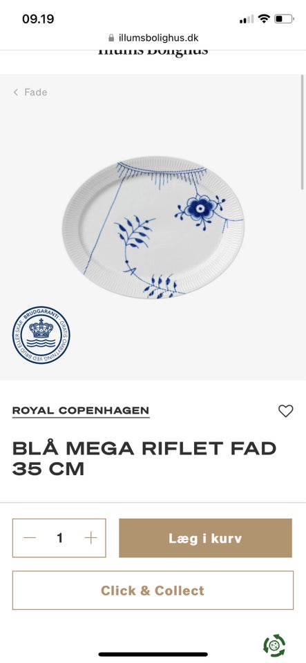 Porcelæn Fad Royal Copenhagen