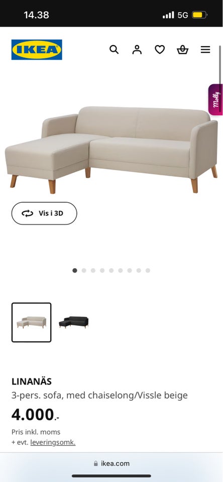 Sofa, 3 pers. , IKEA