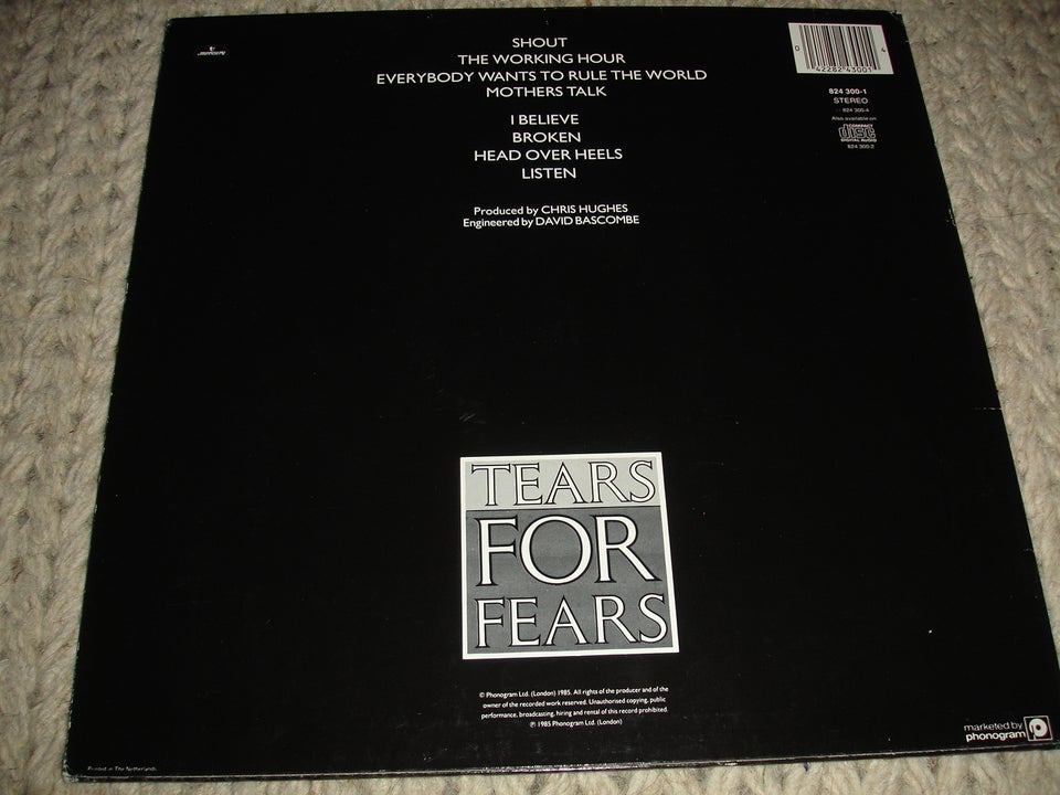 LP, Tears For Fears ( Shout, shout