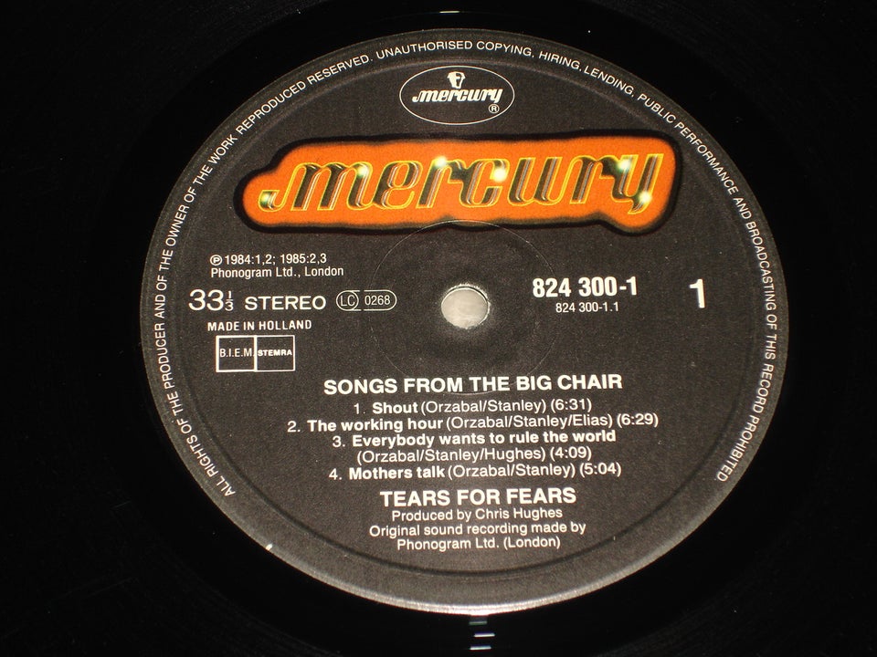 LP, Tears For Fears ( Shout, shout