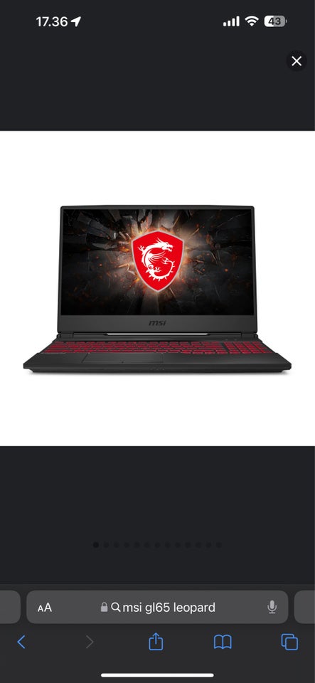 MSI Gl 65 Leopard, 16 GB ram, 3 Tb GB