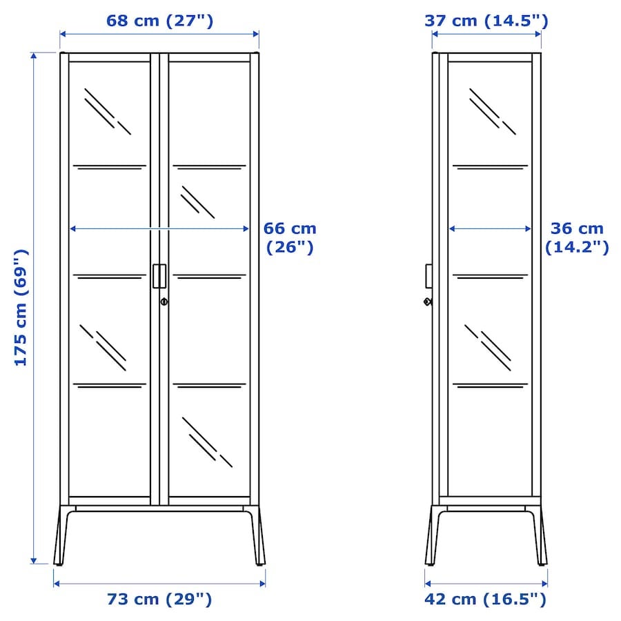 Sort glasvitrine Ikea