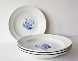 Porcelæn tallerken 4 stk blå