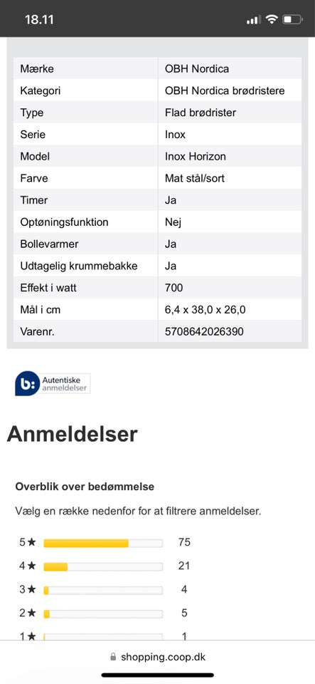 Brødrister OBH nordica