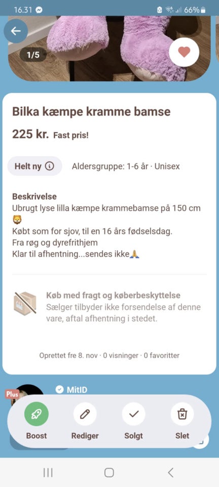 Kæmpe kramme bamse