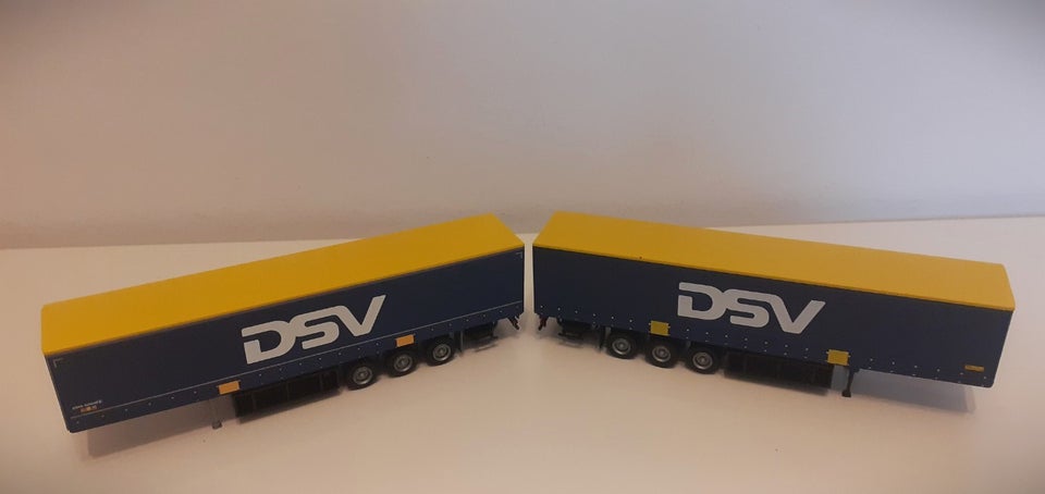 Modeltog, 2 stk Danske DSV Trailers