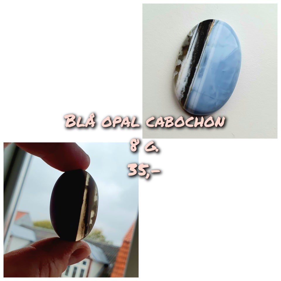 Smykker og sten, Blå opal cabochon