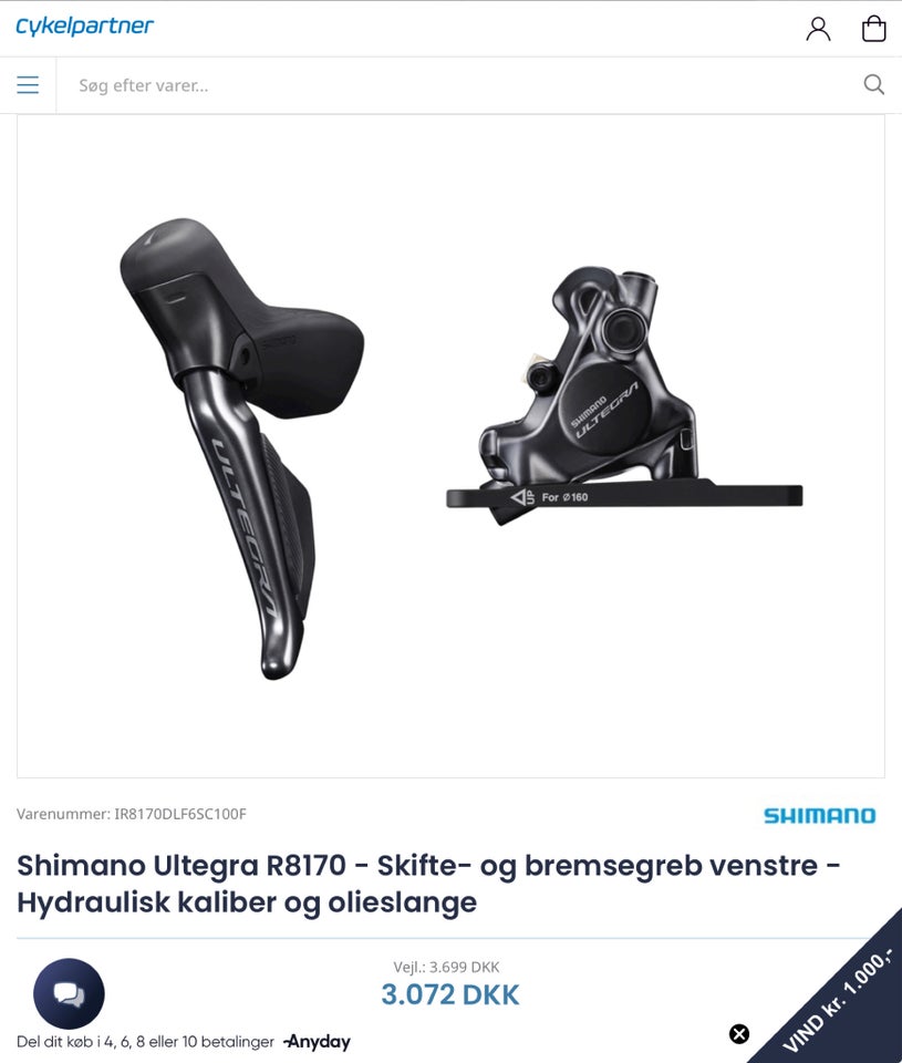 Skiftegreb, Ultegra 8170