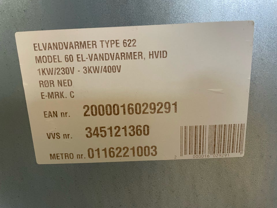 Vandvarmer Metro Therm A/S