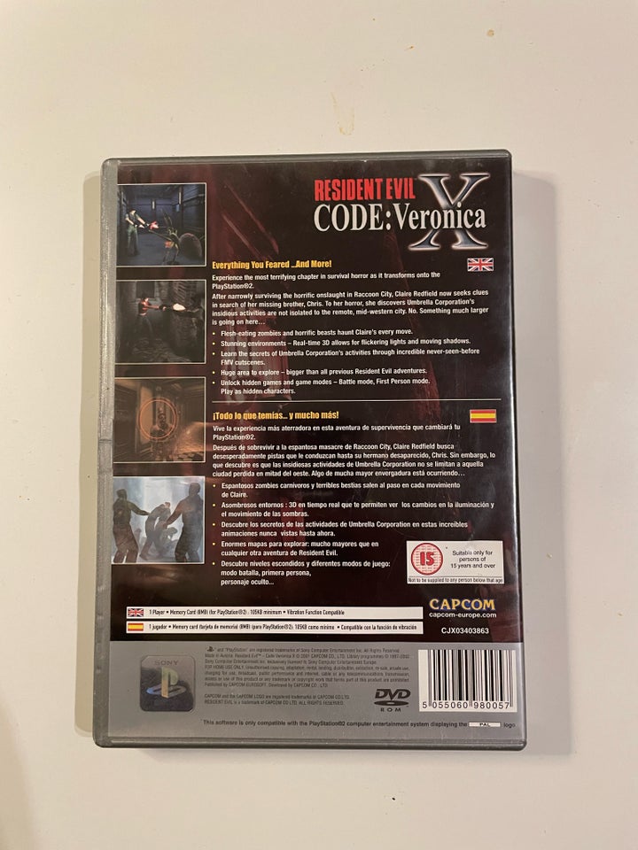 Resident Evil code Veronica, PS2,