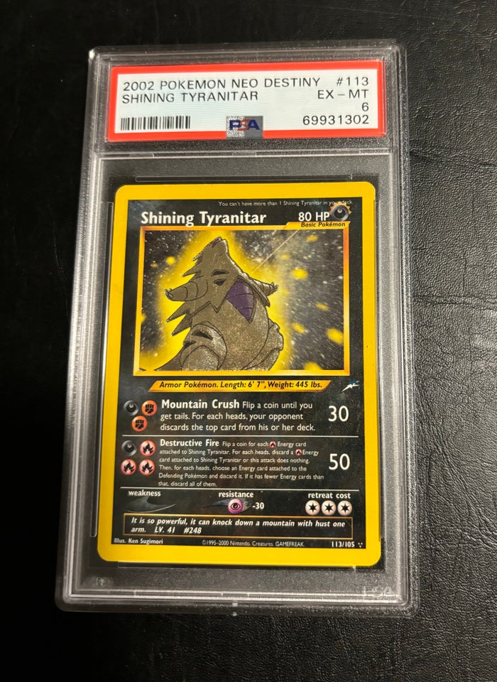 Samlekort Shining Tyranitar psa 6