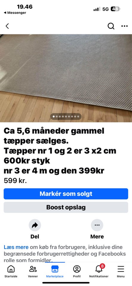 Løse tæpper b: 2 l: 3