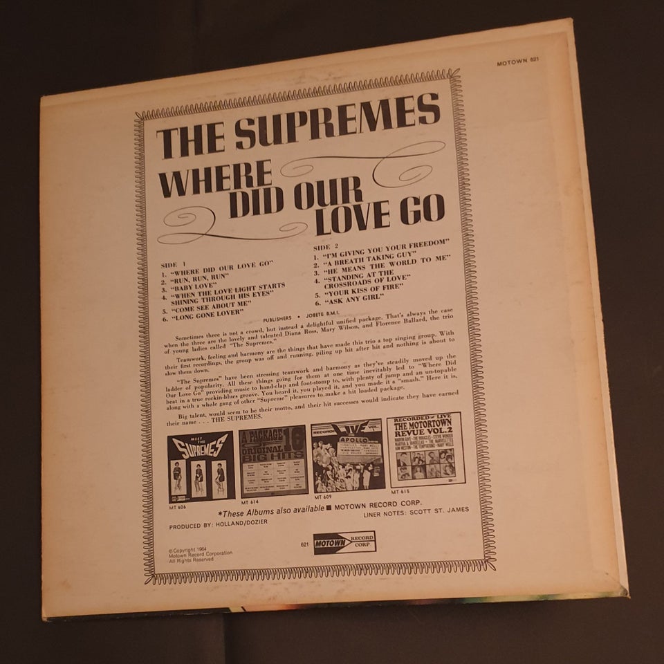 LP, The Supremes, Where Did Our Love