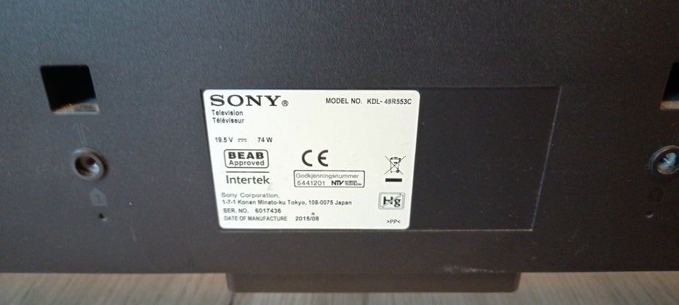 LCD, Sony, KDL48R553C