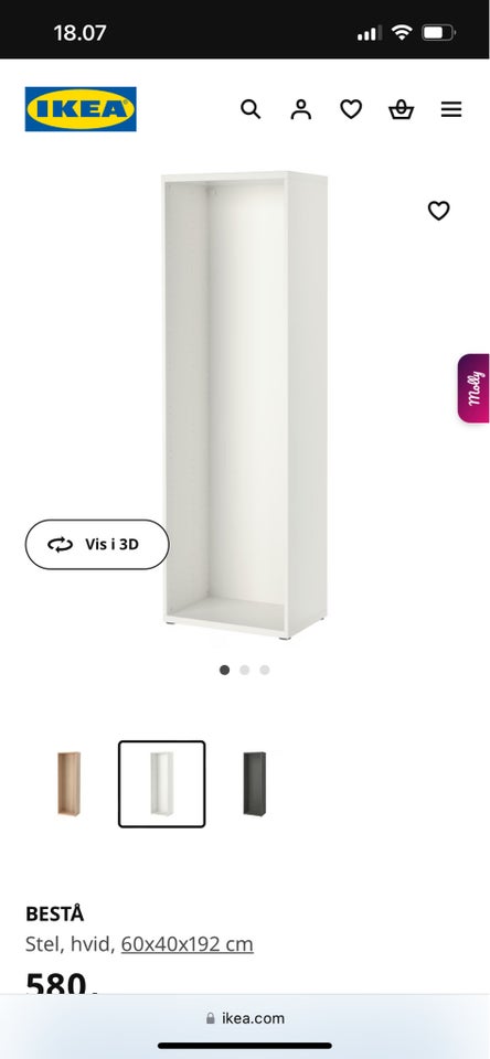 Højskab, Ikea bestå, b: 60 d: 40 h: