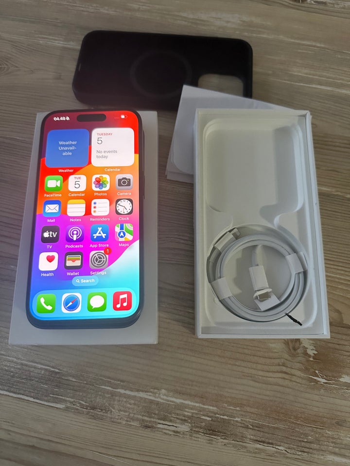 iPhone 15 Pro, 128 GB, sort