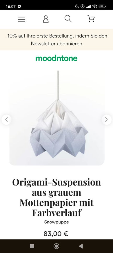 Pendel, Origami for Pendel Lamp