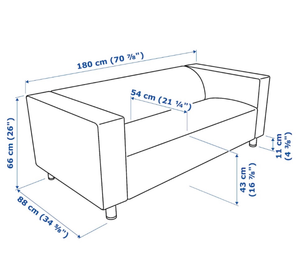 Sofa, stof, 2 pers.