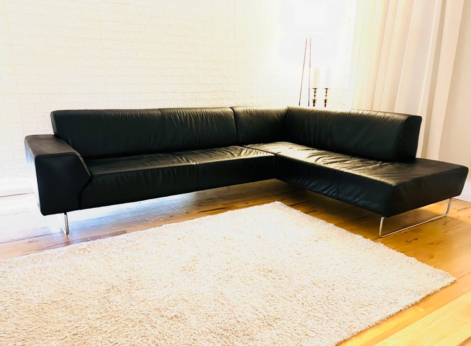 Hjørnesofa, læder, 7 pers.