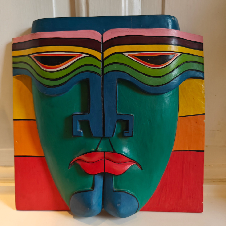 Afrikansk/popart maske, Vintage