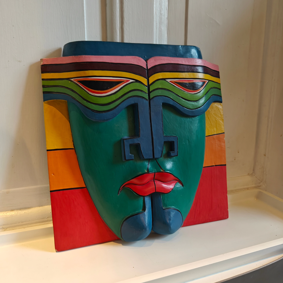 Afrikansk/popart maske, Vintage