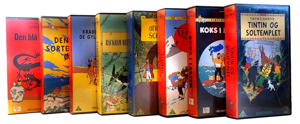 Tegnefilm, TINTIN - 8 Stk. VHS BÅND