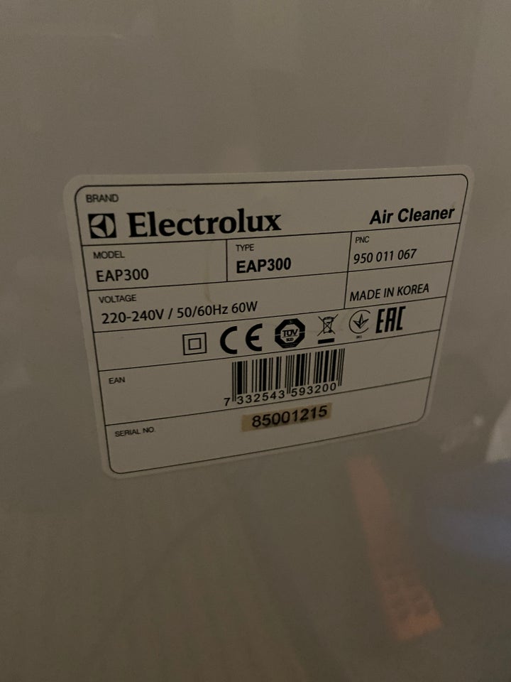 Luftrenser, Electrolux