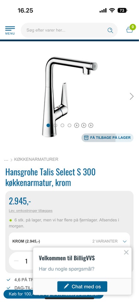 1 grebs - one touch  Hansgrohe Talis