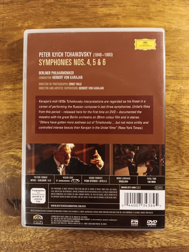 Tchaikovsky: Symfoni 4-6, DVD,