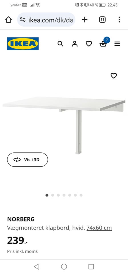 Klapbord Ikea laminat