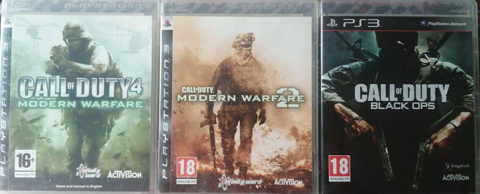 3 Call Of Duty spil til Playsta PS3