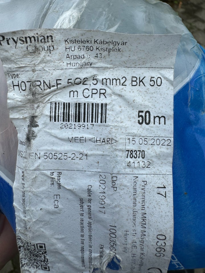 Gummikabel Prysmian 38 m